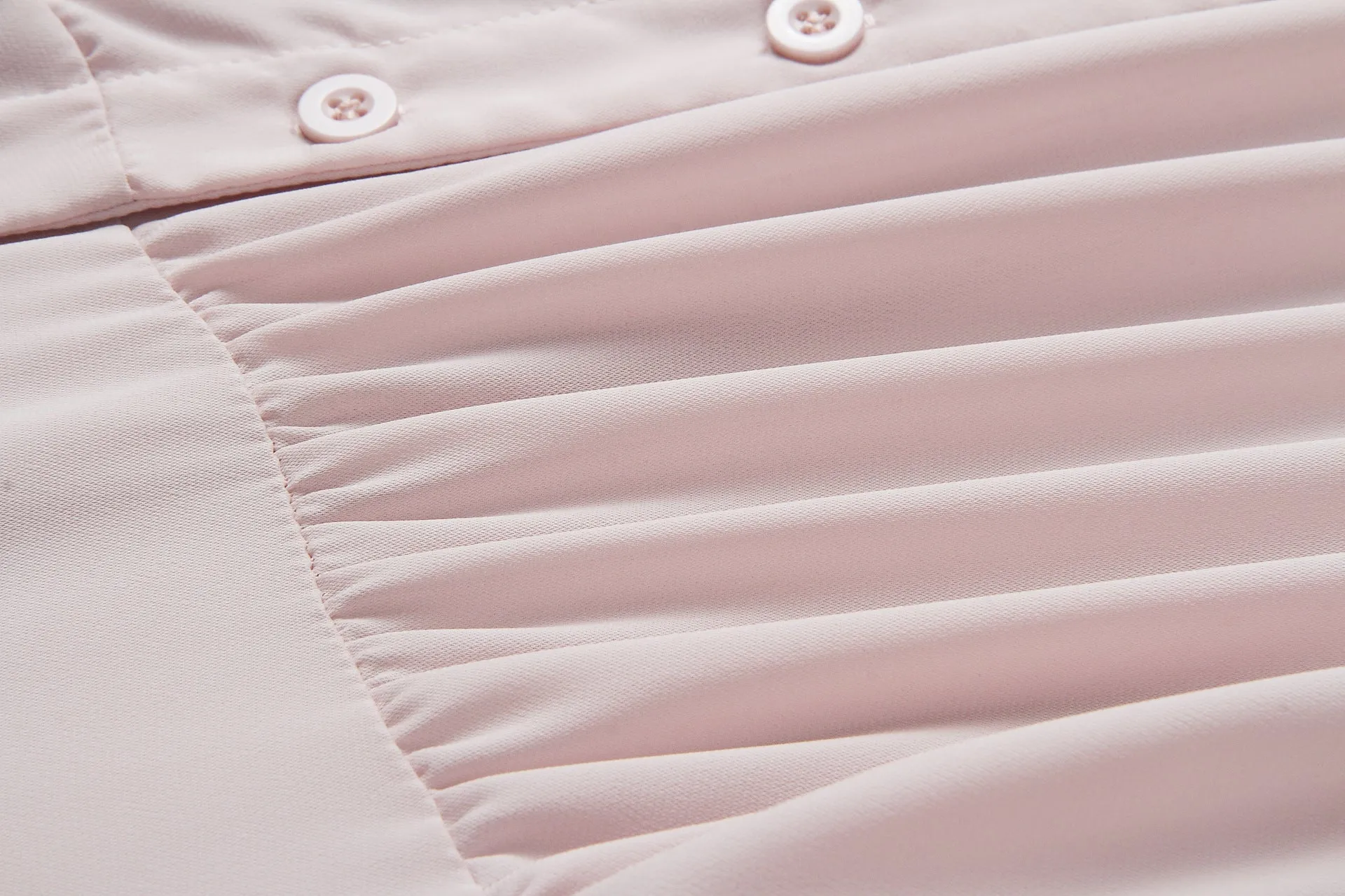 Single-breasted V-neck Long Sleeve Shirt