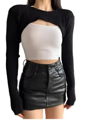 Sleek Allure Leather Mini Skirt