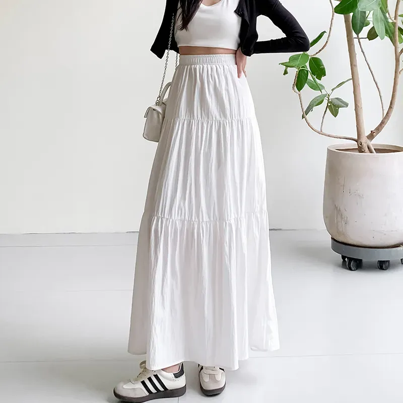 Soft & Sweet – Women’s Solid Color Cake Midi Skirt