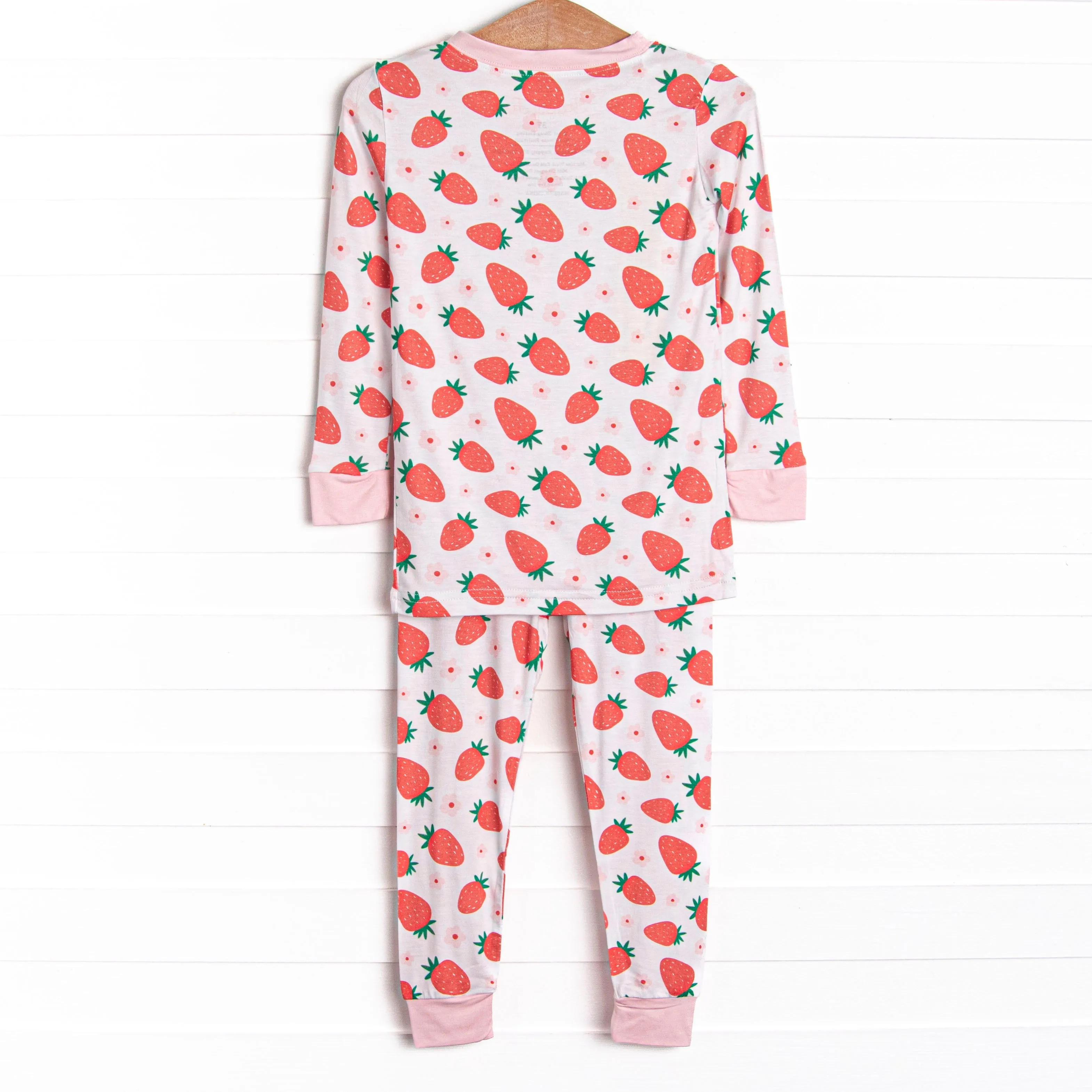 Strawberry Dreams Bamboo Pajama Set, Pink