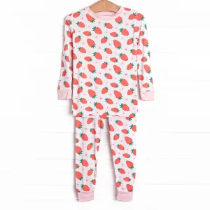 Strawberry Dreams Bamboo Pajama Set, Pink