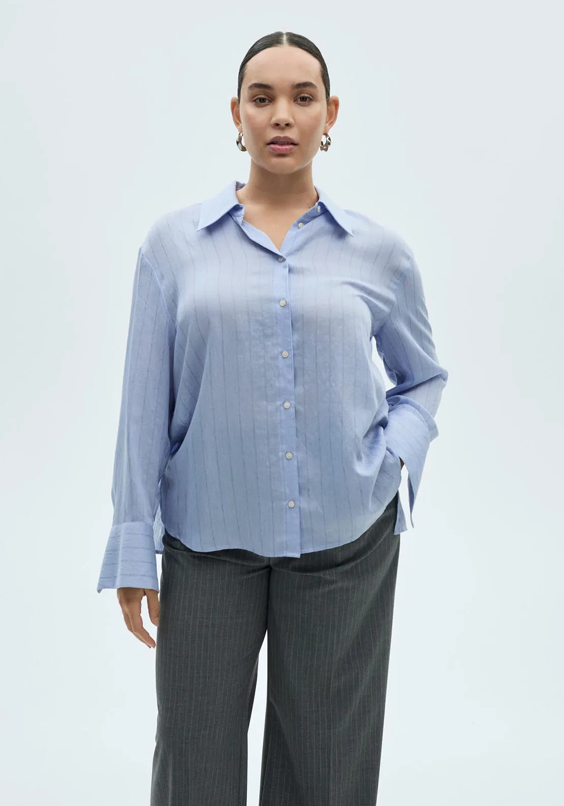 Stripe-print shirt - Medium Blue