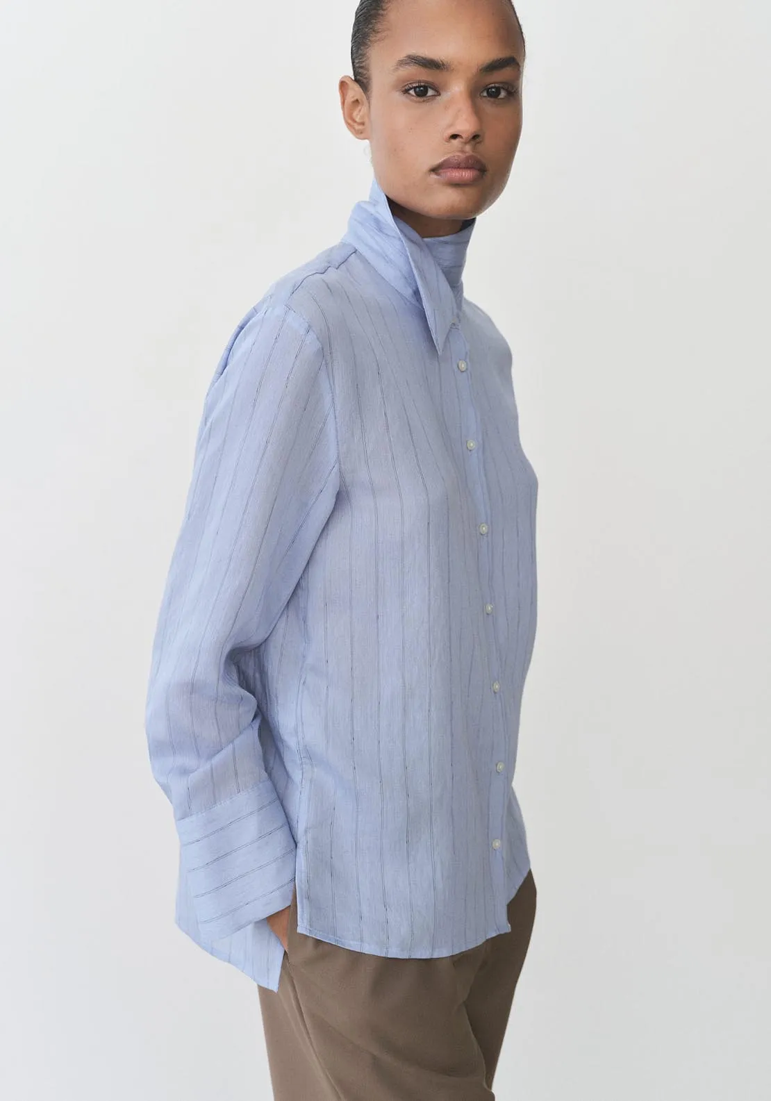 Stripe-print shirt - Medium Blue
