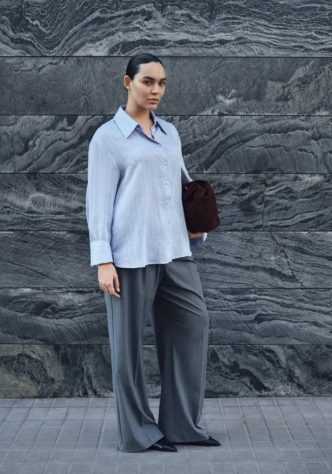 Stripe-print shirt - Medium Blue
