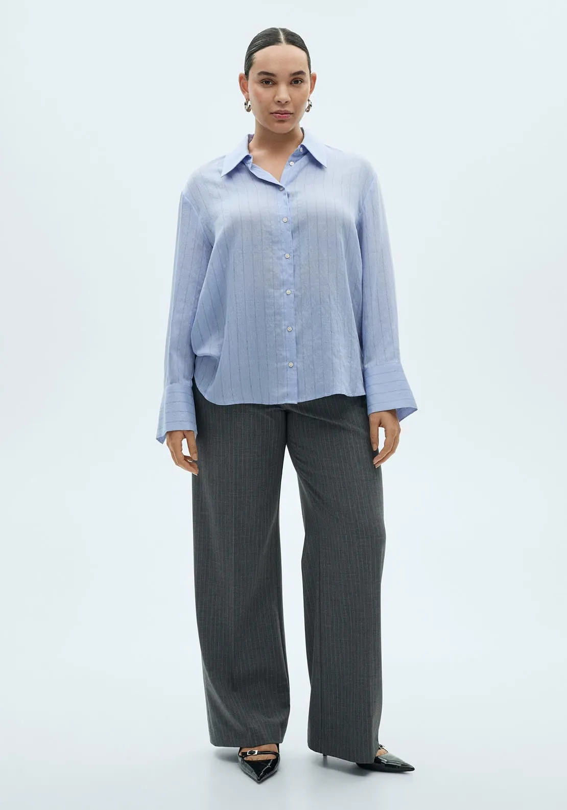 Stripe-print shirt - Medium Blue