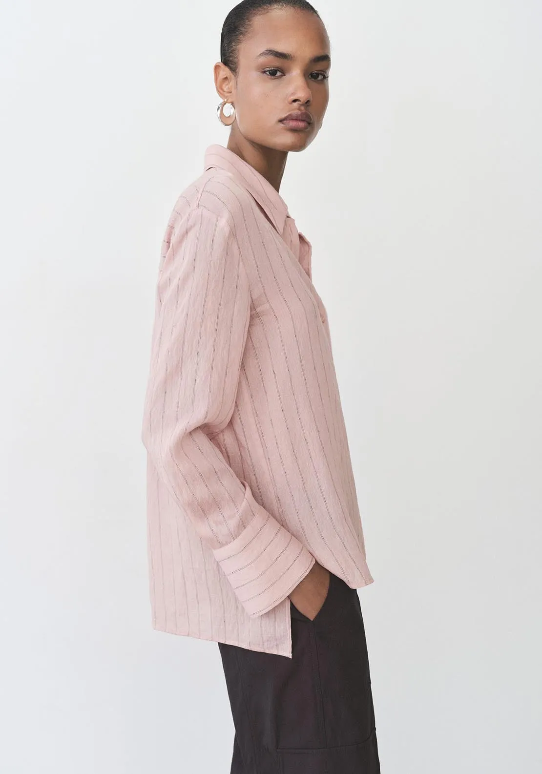 Stripe-print shirt - Pink