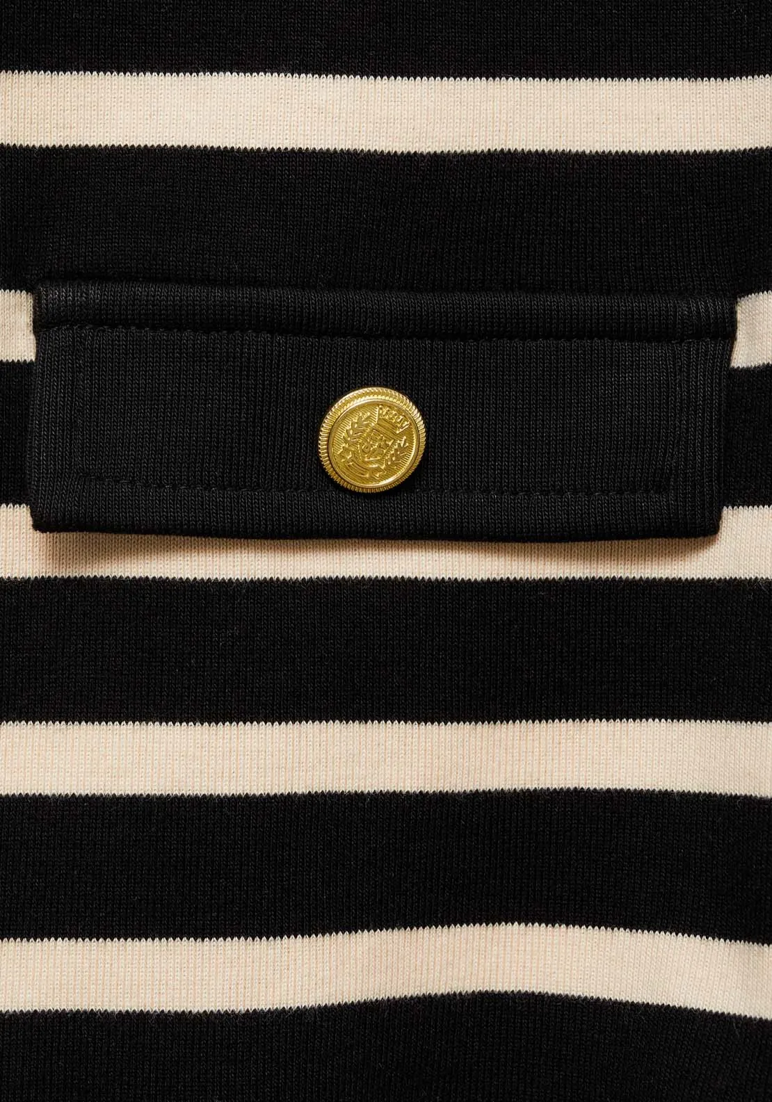 Striped cardigan with buttons - Black
