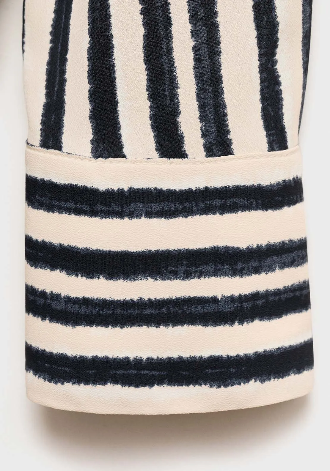 Striped Flowy Shirt - Light Beige