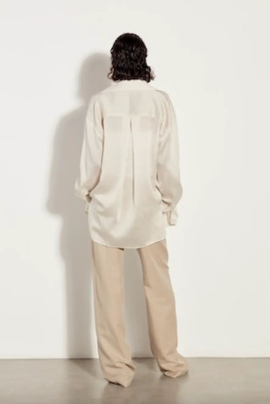 Striped Silk Shirt - Khaki Stripe