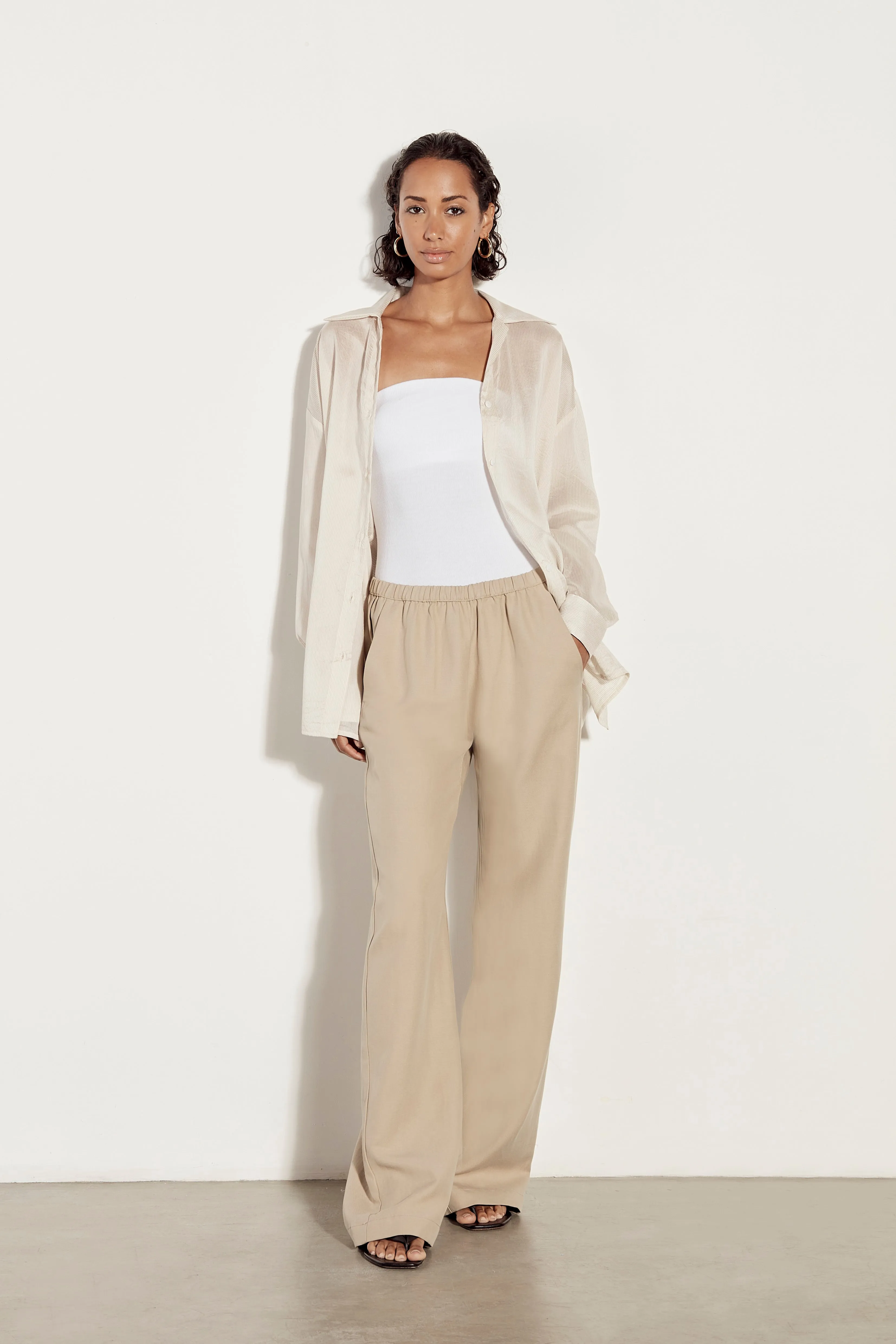 Striped Silk Shirt - Khaki Stripe