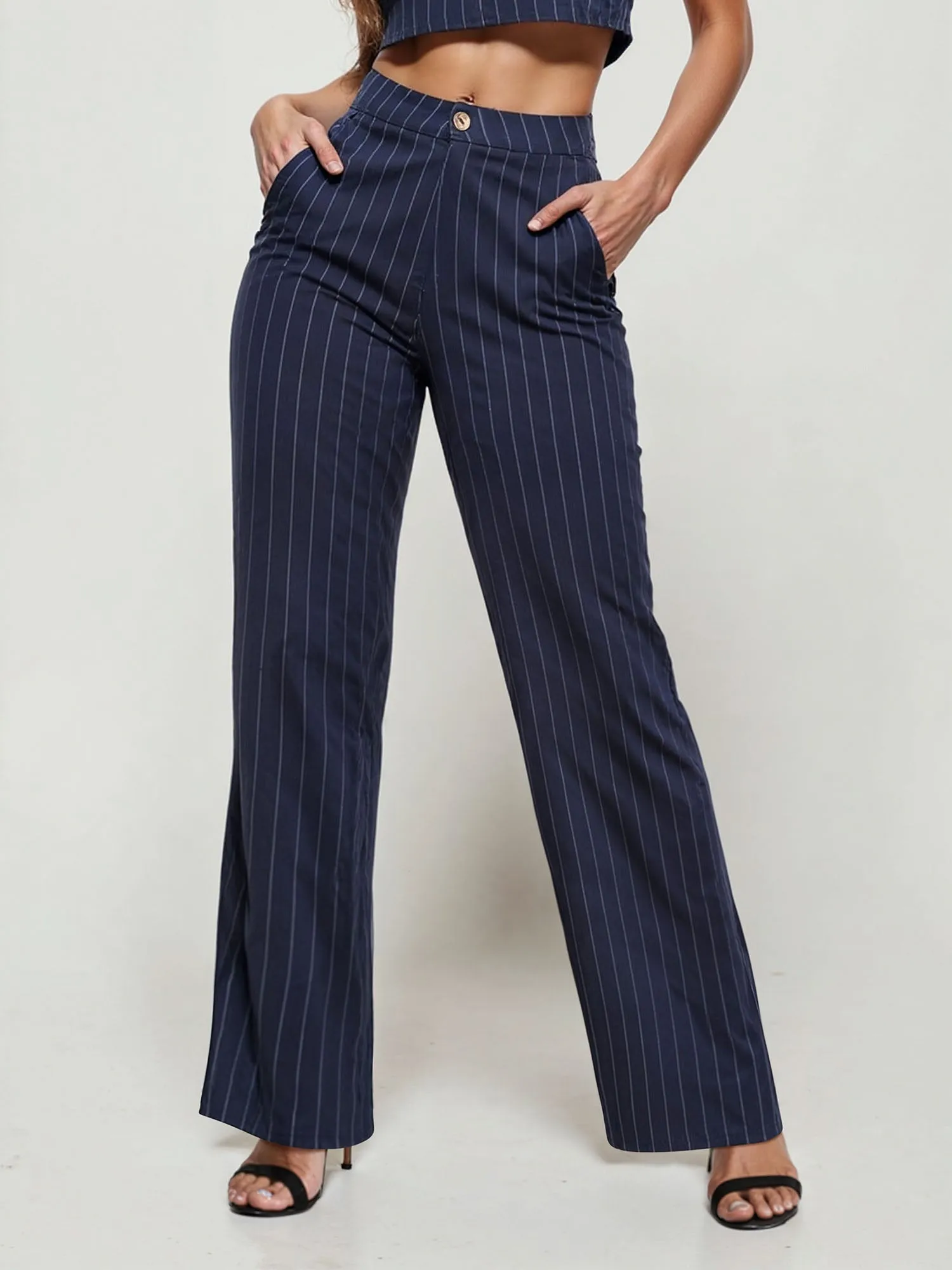 Striped Wideleg Pant