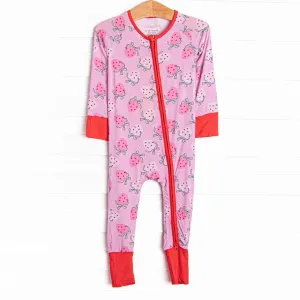 Sweet Sleep Strawberry Bamboo Zippy Pajama, Pink