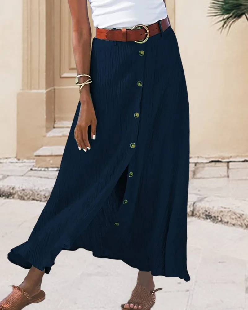 Sydney | Flowy Buttoned Skirt