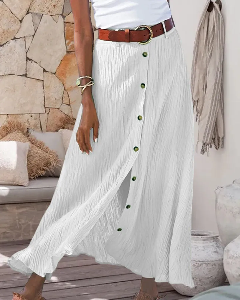 Sydney | Flowy Buttoned Skirt