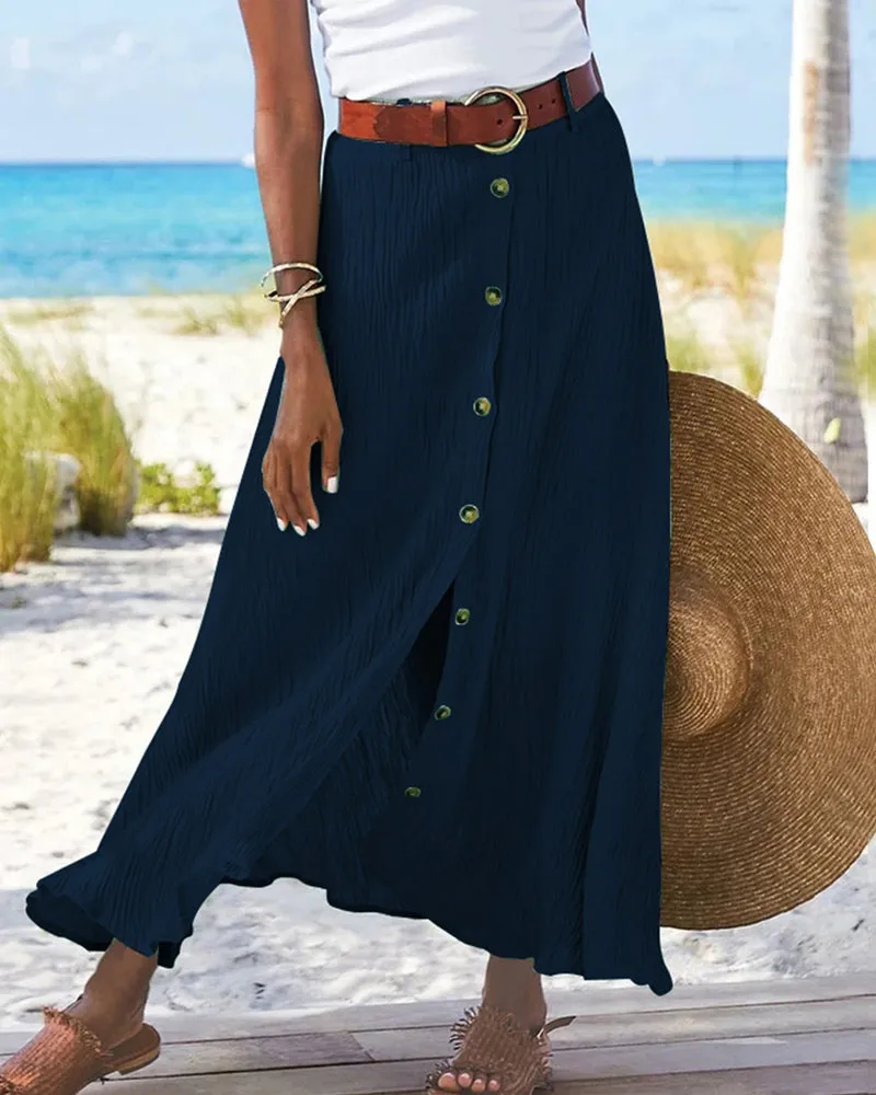 Sydney | Flowy Buttoned Skirt