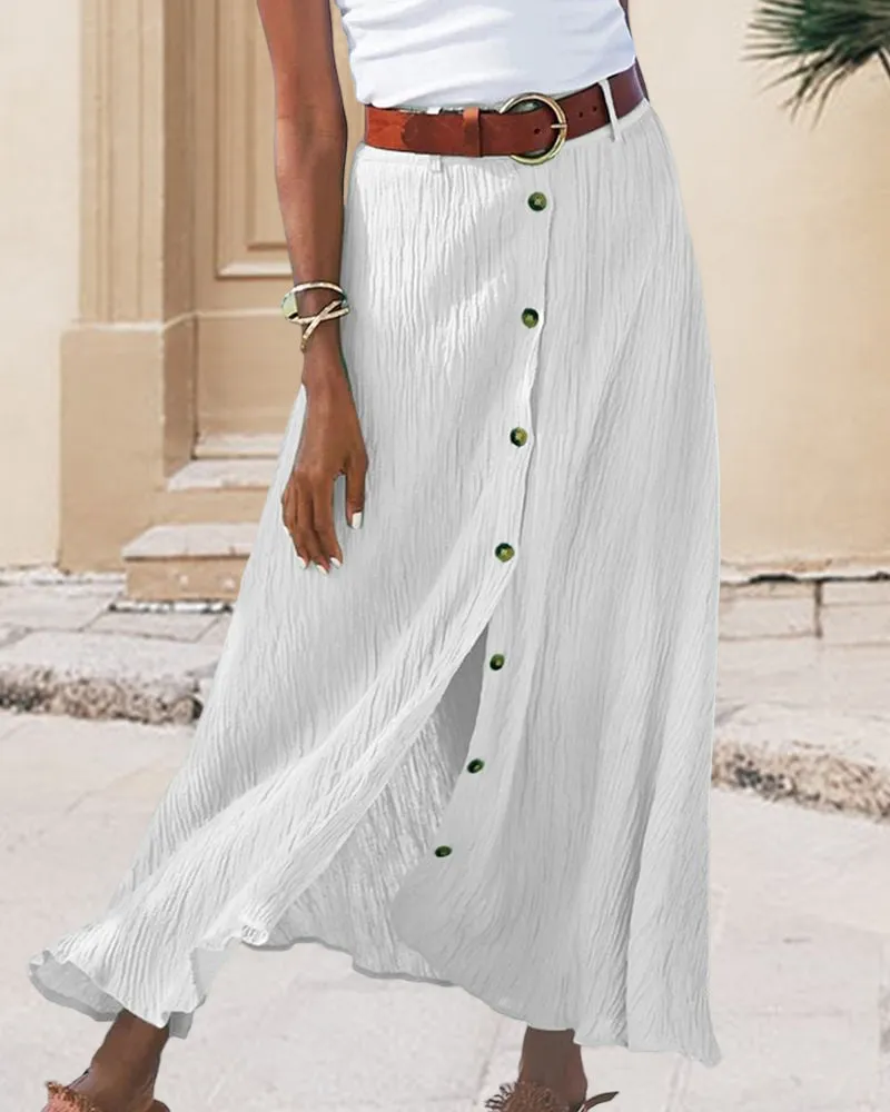 Sydney | Flowy Buttoned Skirt
