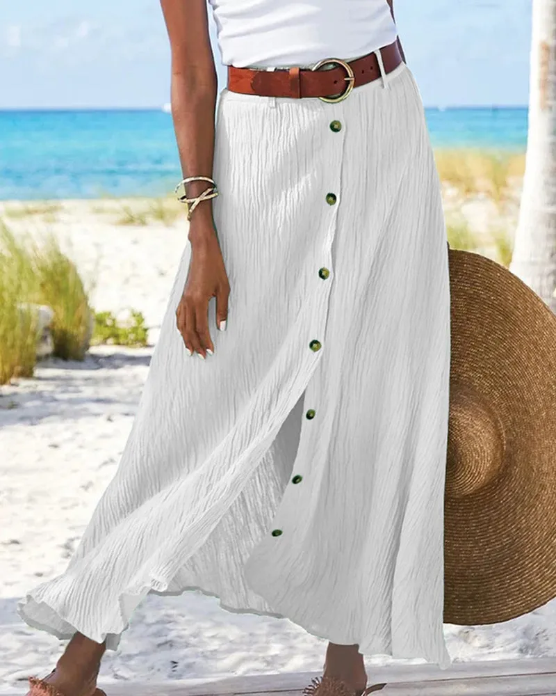 Sydney | Flowy Buttoned Skirt
