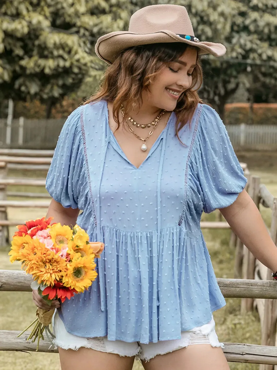 The Dotted Charm Babydoll Top