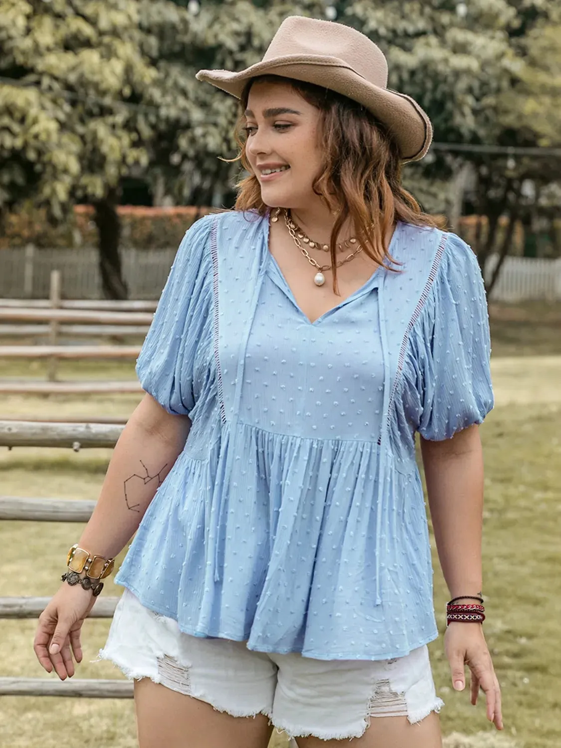 The Dotted Charm Babydoll Top