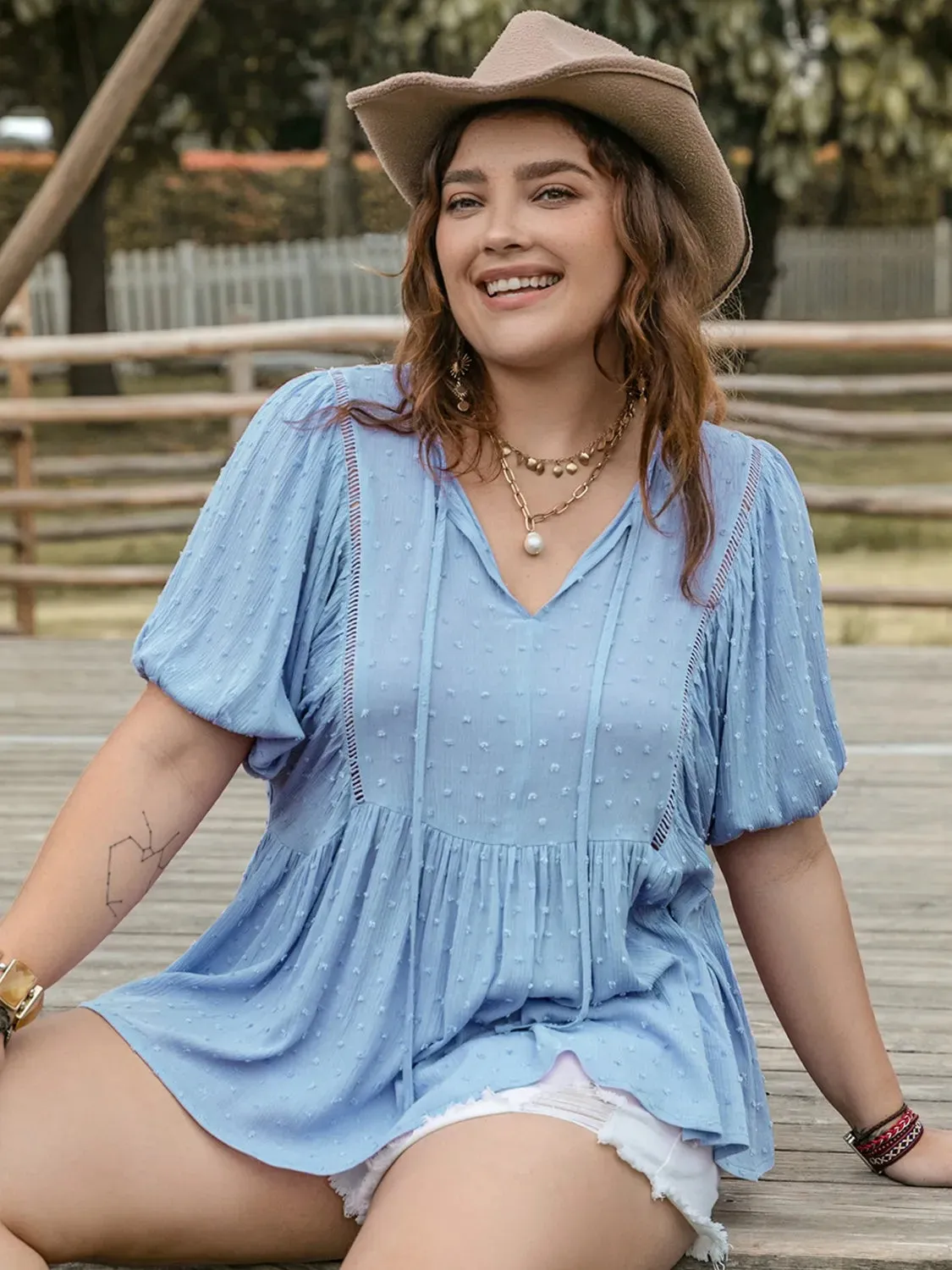 The Dotted Charm Babydoll Top