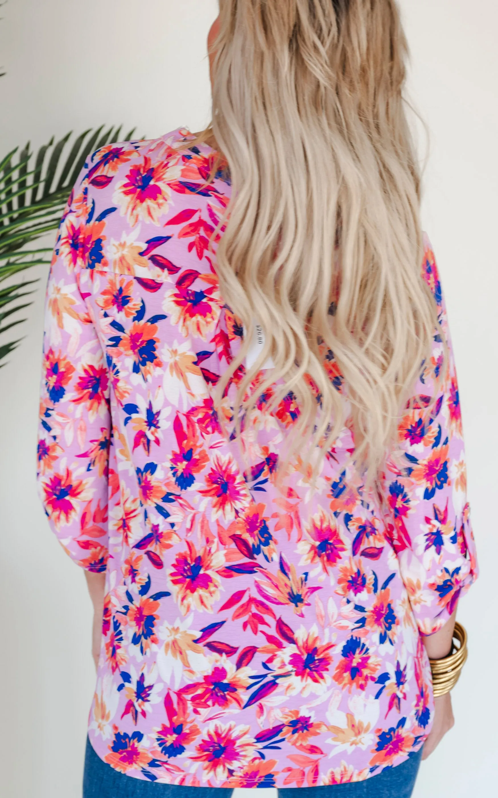 The Lizzy Make You Smile Floral Blouse Top - Final Sale