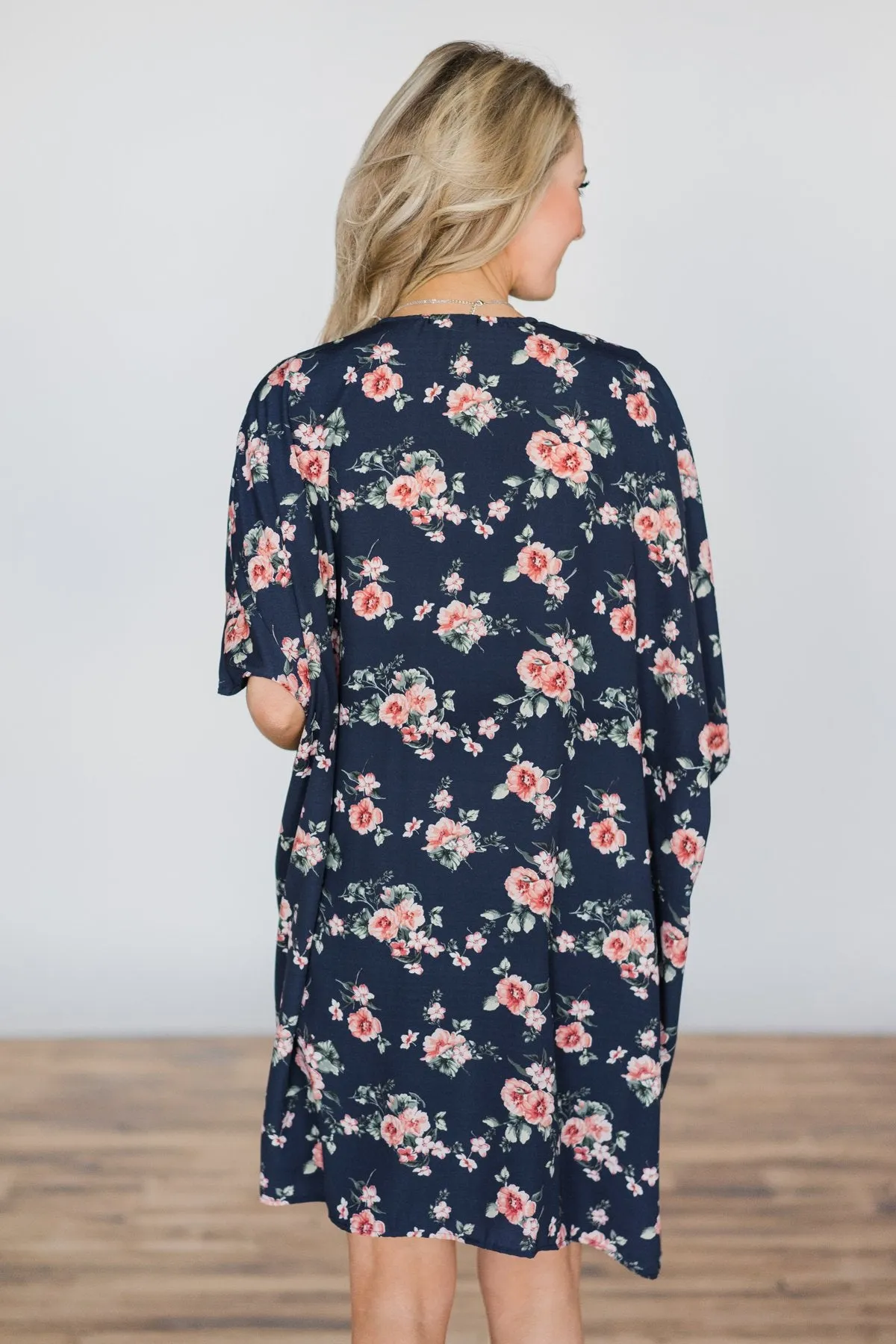 The Only Reason Navy Floral Kimono