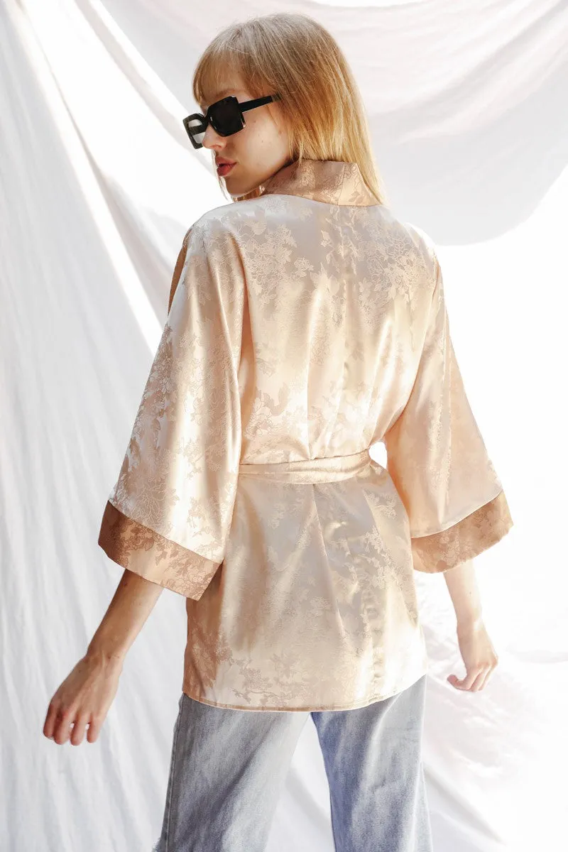 Tonal jacquard kimono