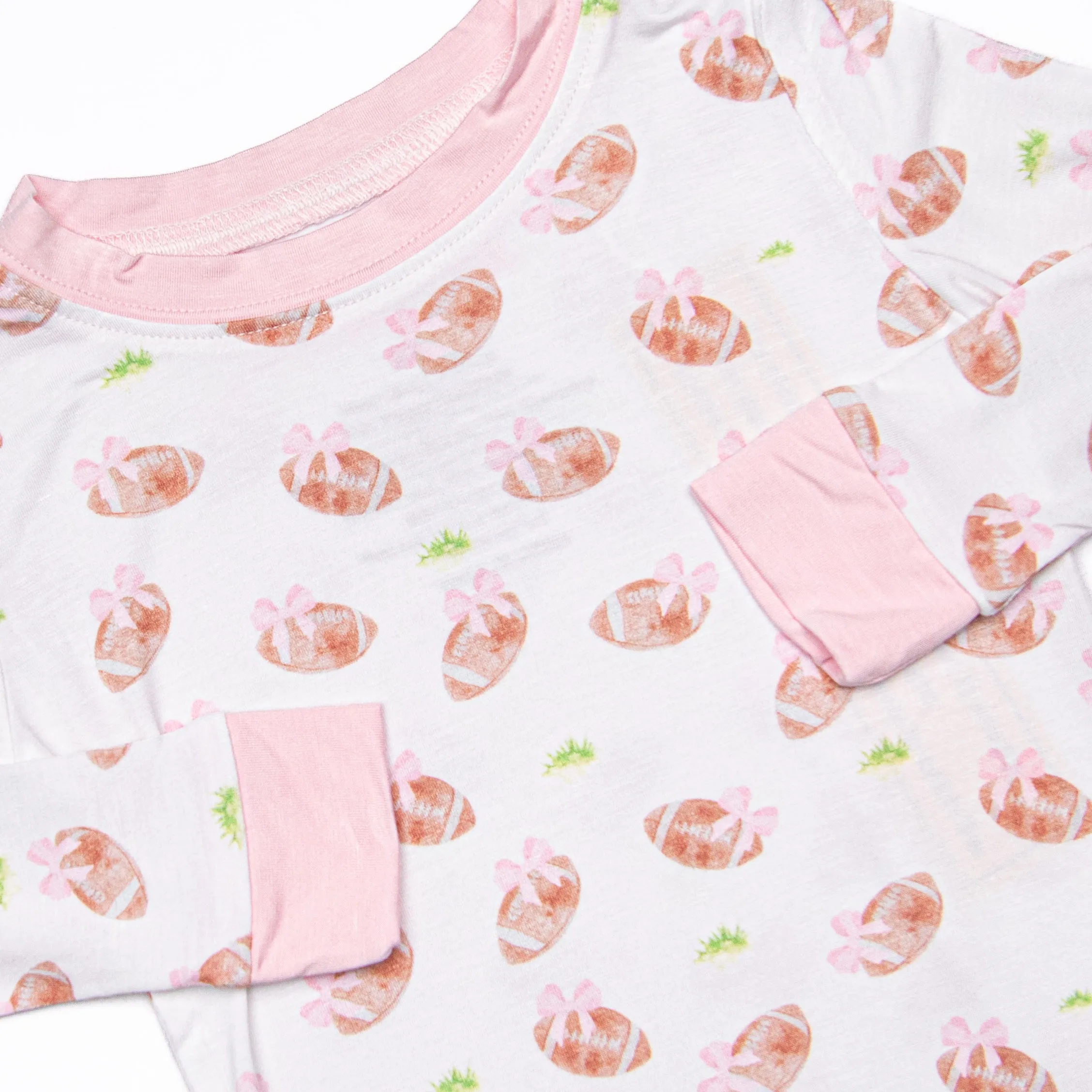 Touchdown Time Bamboo Pajama Set, Pink