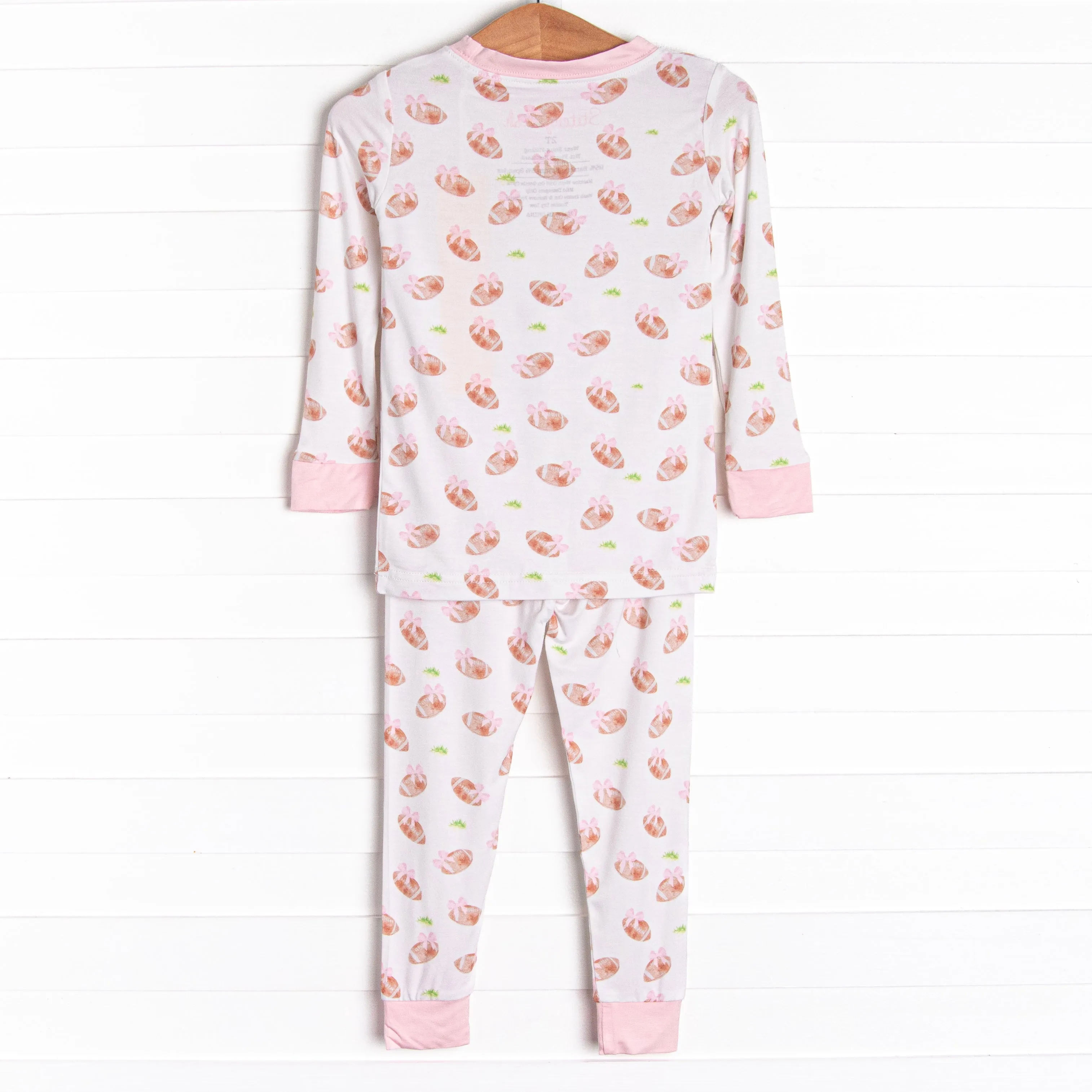 Touchdown Time Bamboo Pajama Set, Pink