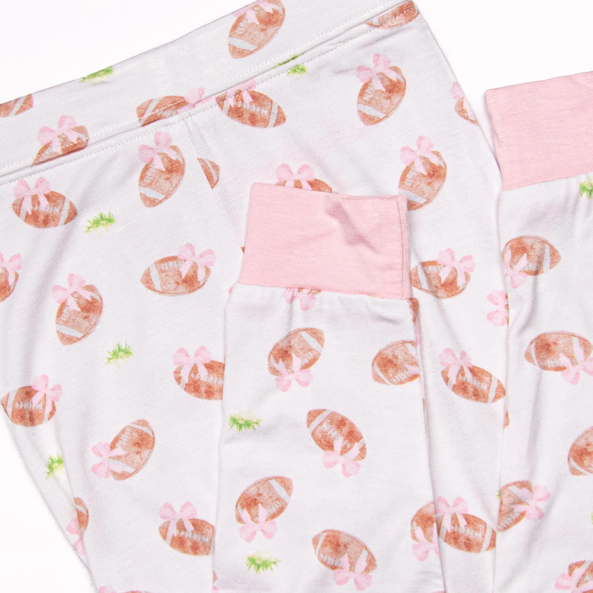 Touchdown Time Bamboo Pajama Set, Pink