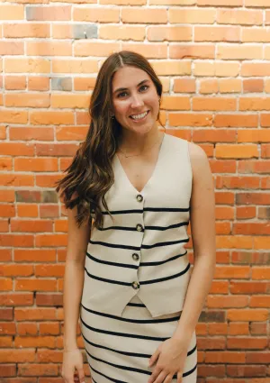 Tribal Sweater Vest W/Horn Button