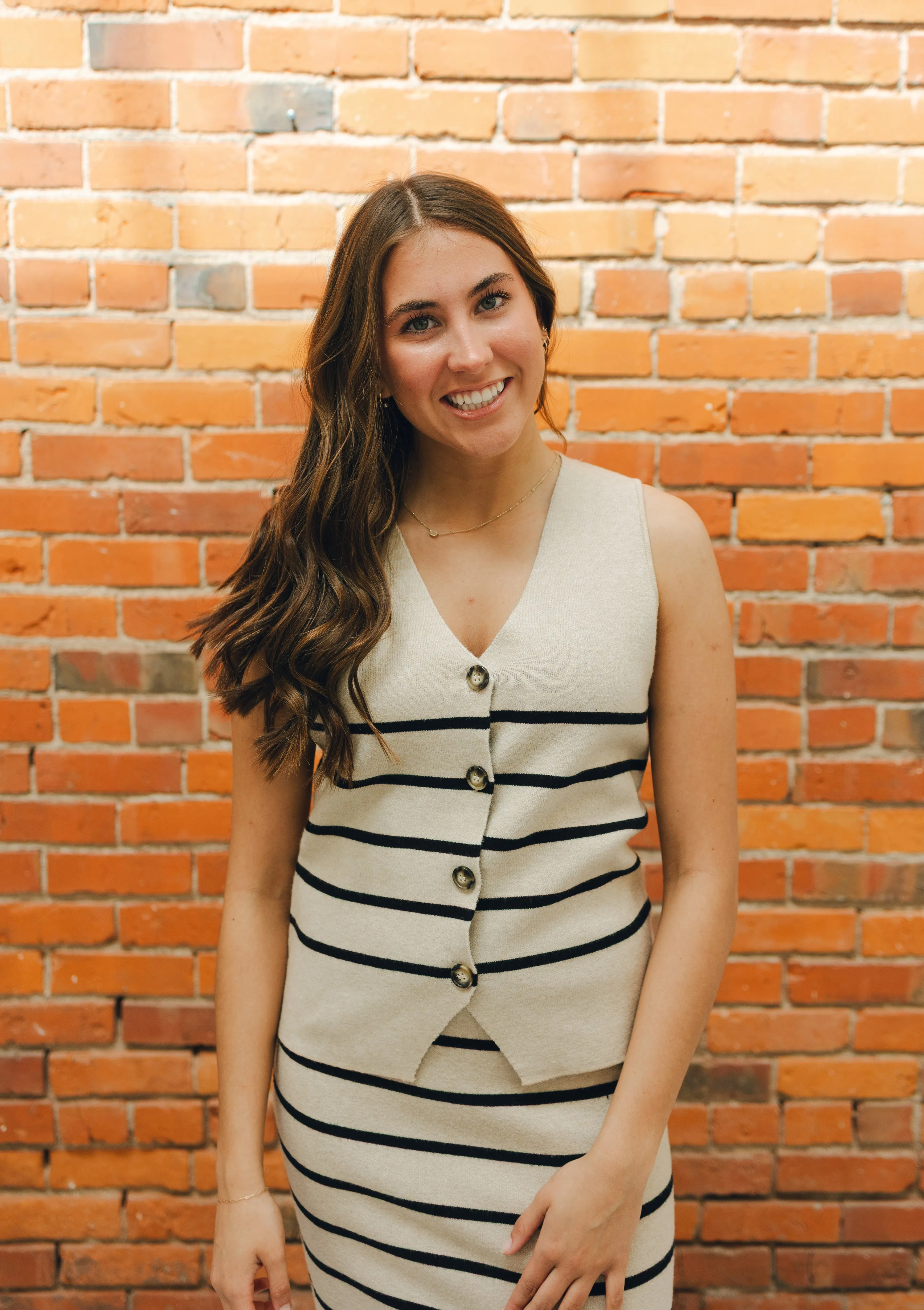 Tribal Sweater Vest W/Horn Button
