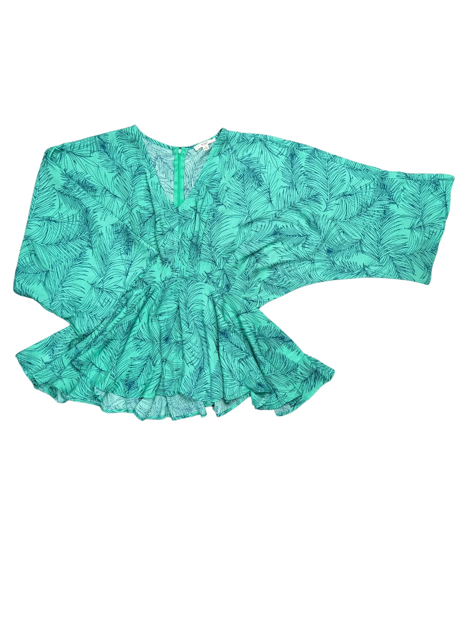 Tropical Print Peach Blossom Peplum Top
