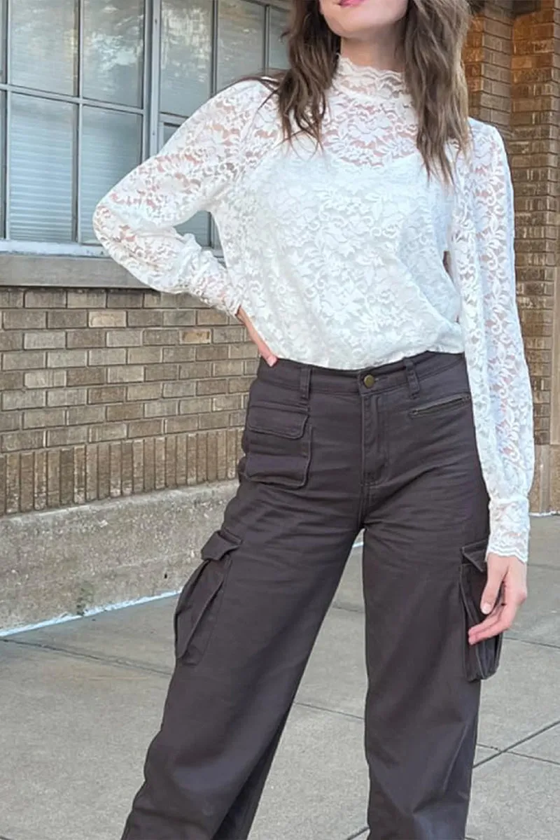 TS3229 Lace Blouse Shirt Top