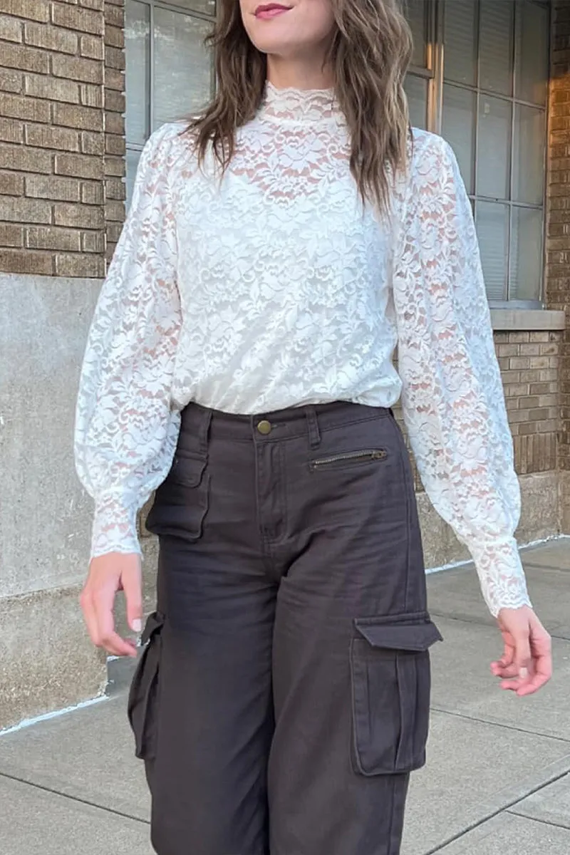 TS3229 Lace Blouse Shirt Top