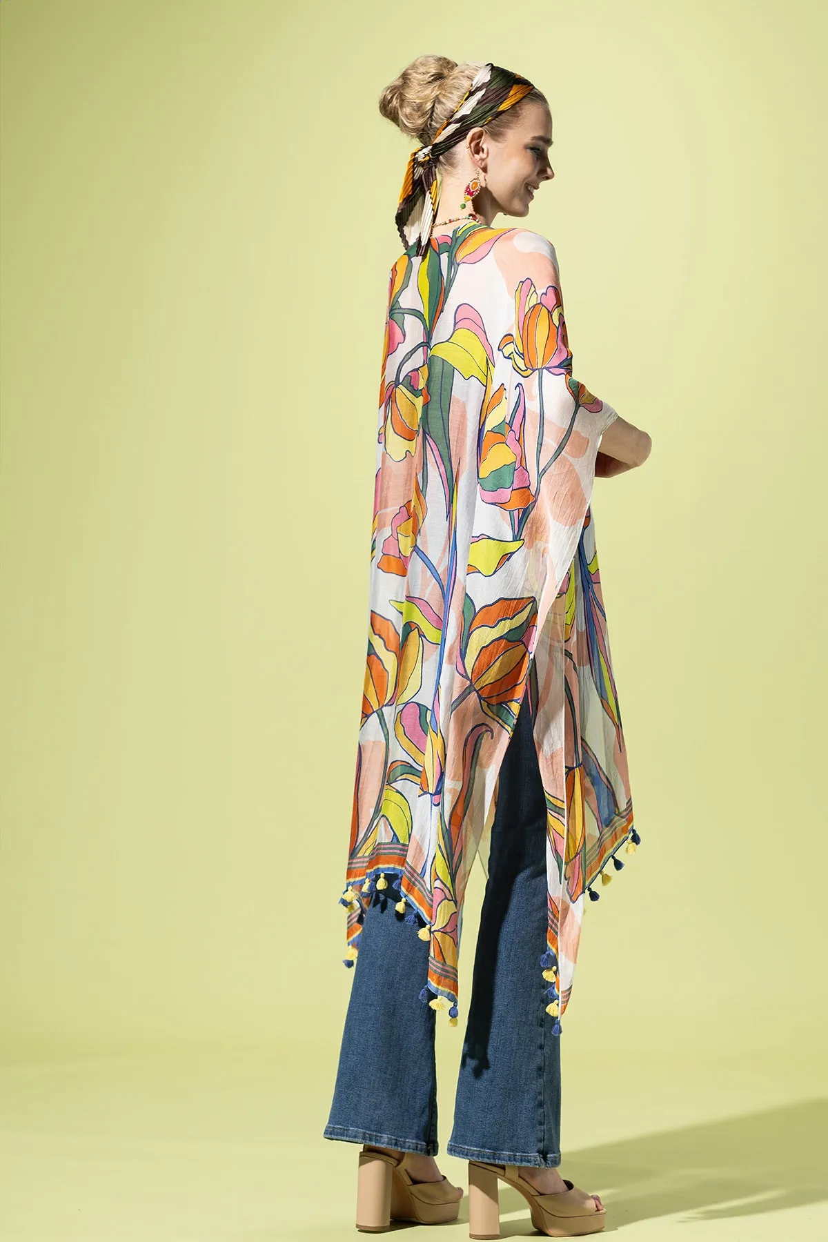 Tulip Dance Pompom Kimono