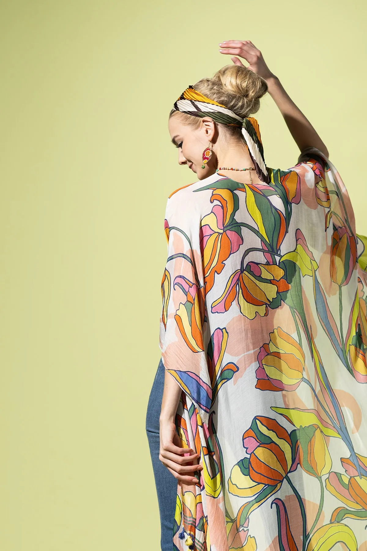 Tulip Dance Pompom Kimono