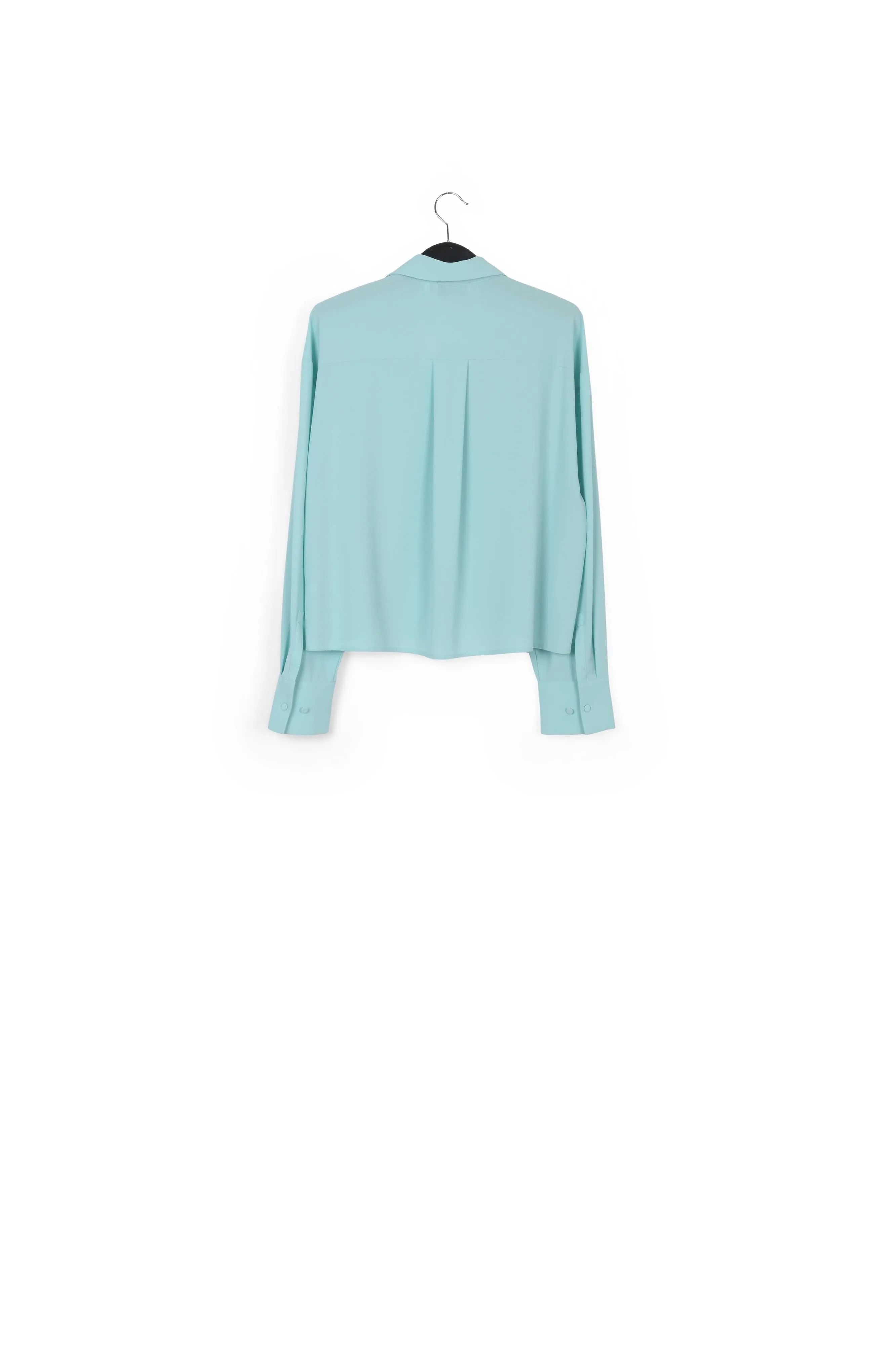 Turquoise V-neck shirt