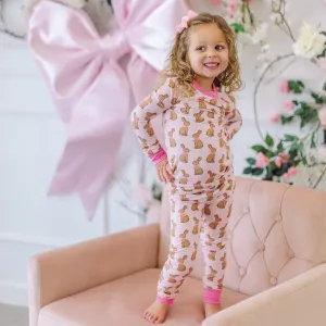 Two Piece Pajama Set | Pink Chocolate Bunny