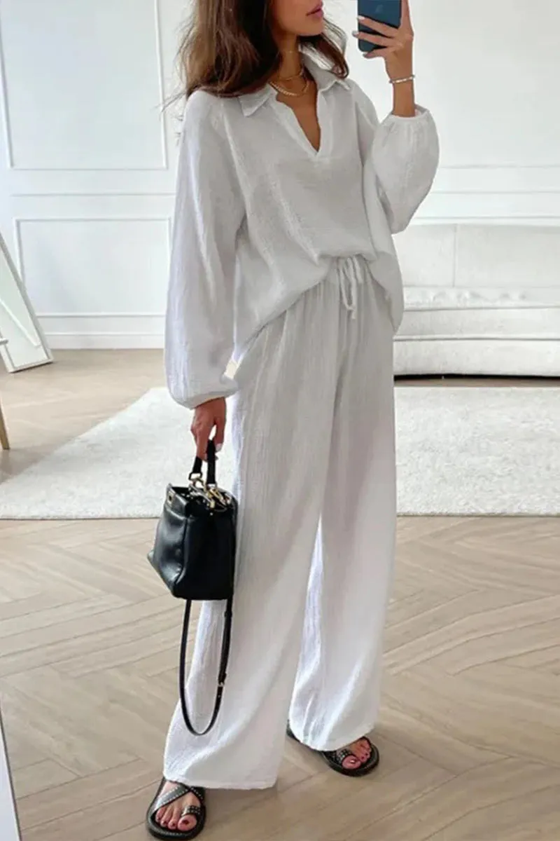 UK0647 Cotton Shirt and Pants Set