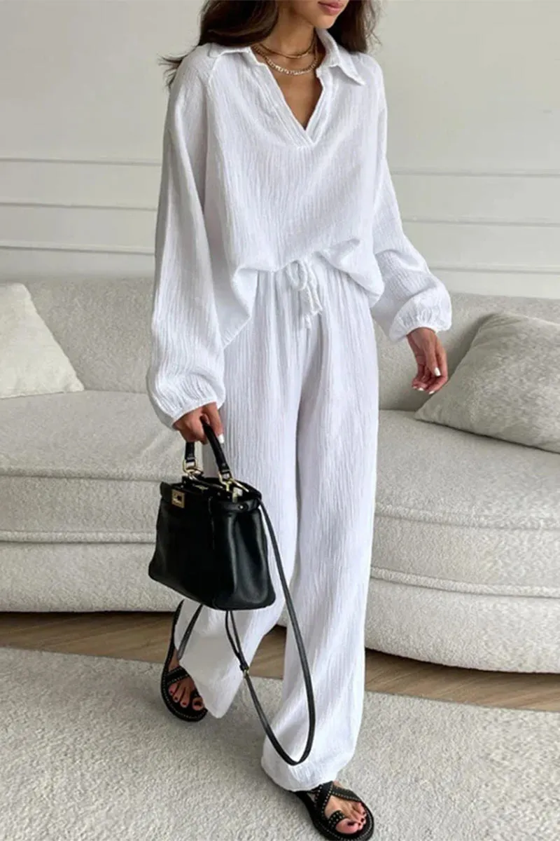 UK0647 Cotton Shirt and Pants Set