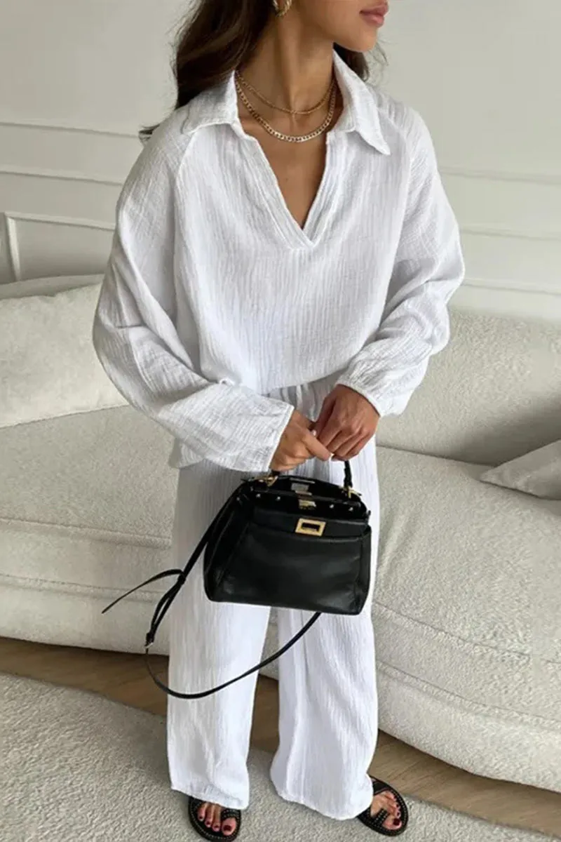 UK0647 Cotton Shirt and Pants Set
