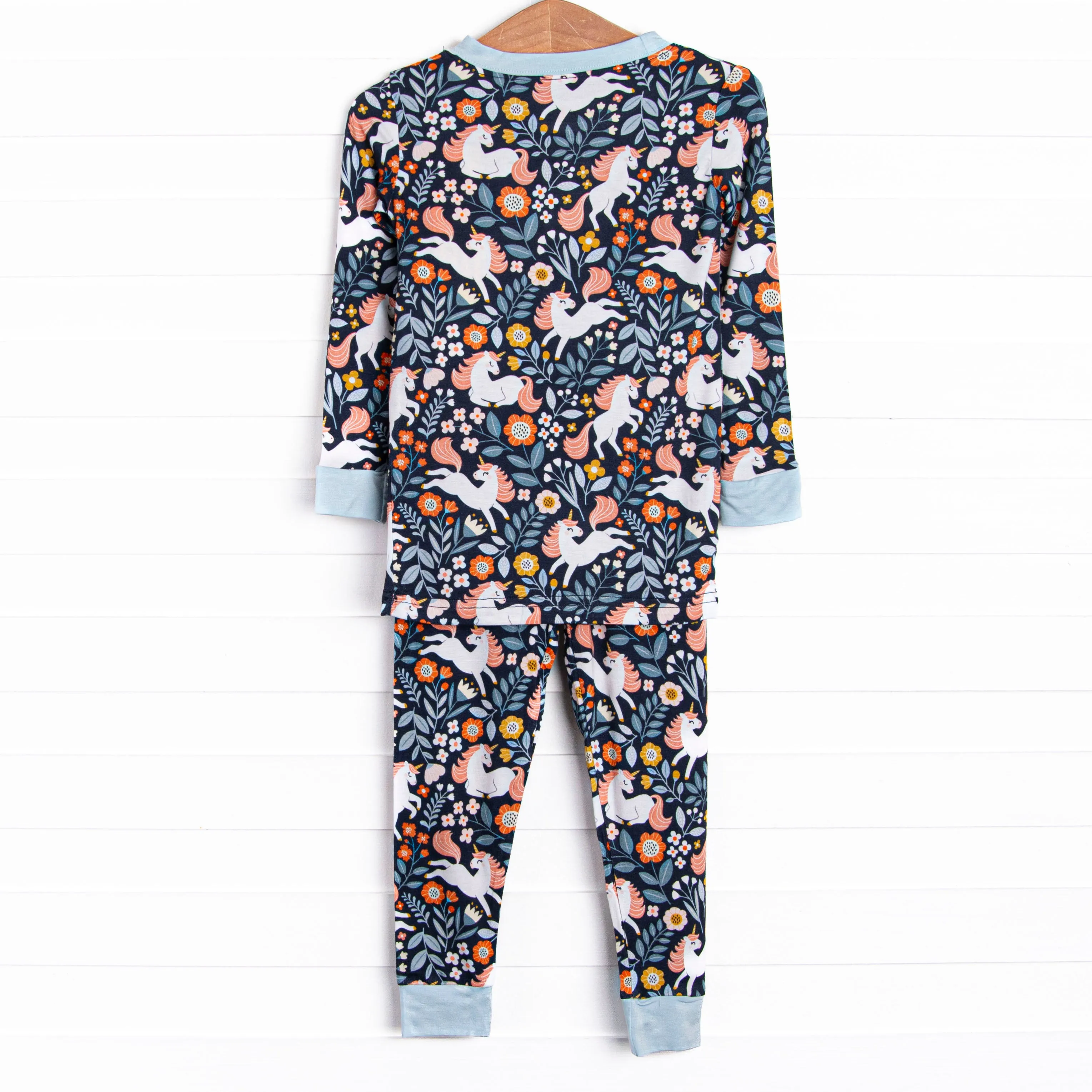 Unicorn Utopia Bamboo Pajama Set, Blue