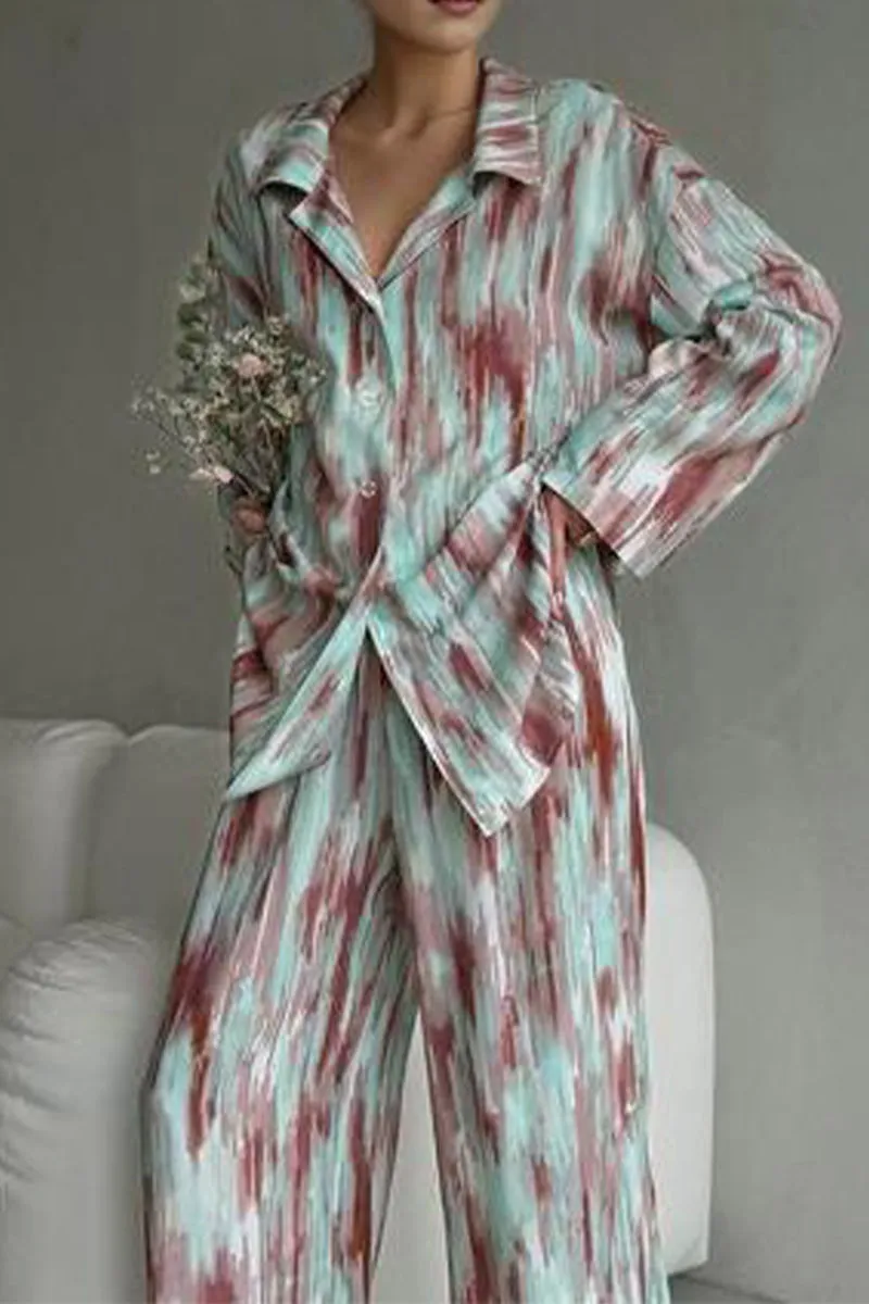 US3231 Tie Dye Shirt and Pants Set Top