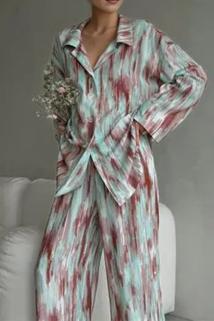 US3231 Tie Dye Shirt and Pants Set Top