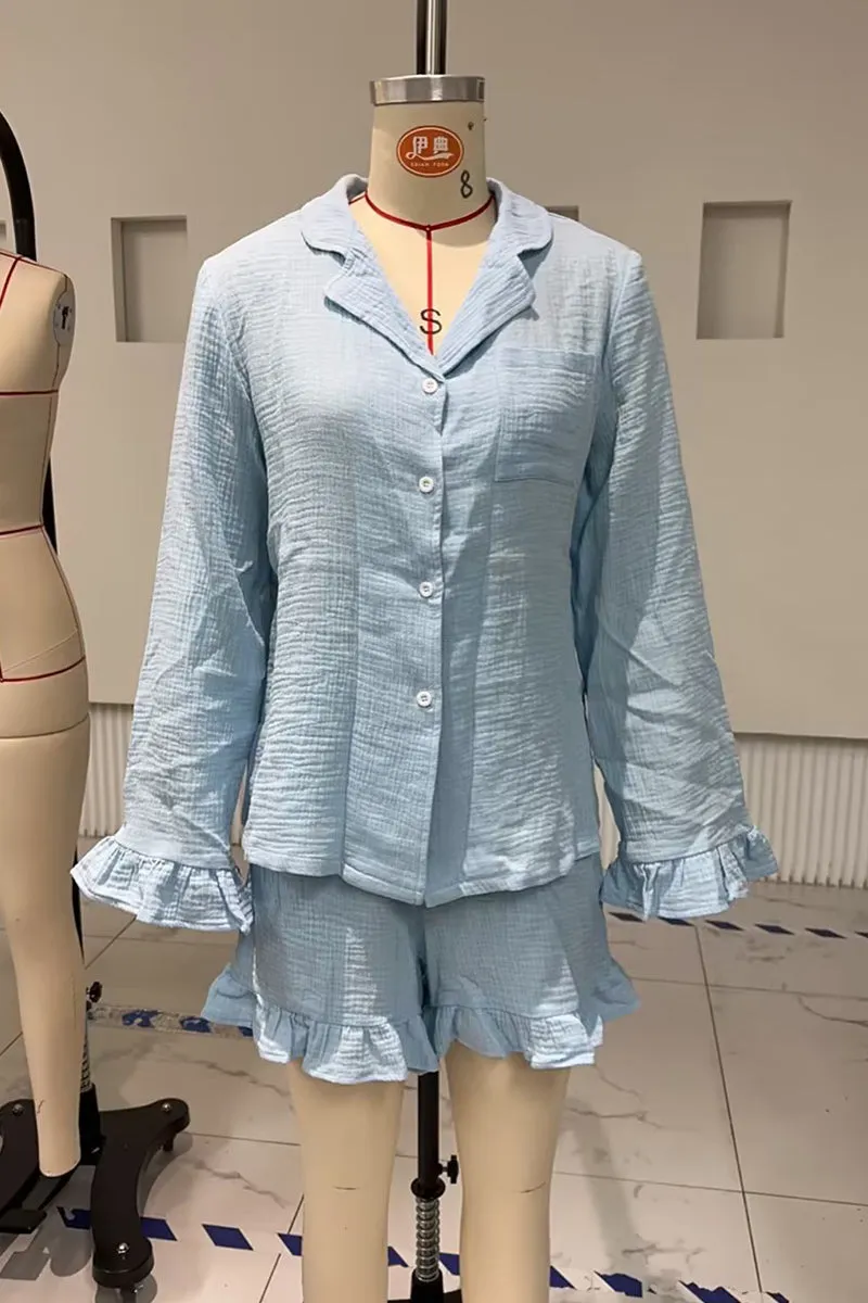 US3370 Shirt and Shorts Pjs Set