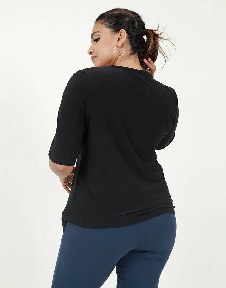 V-Neck Blouse with Detailed Neck Line