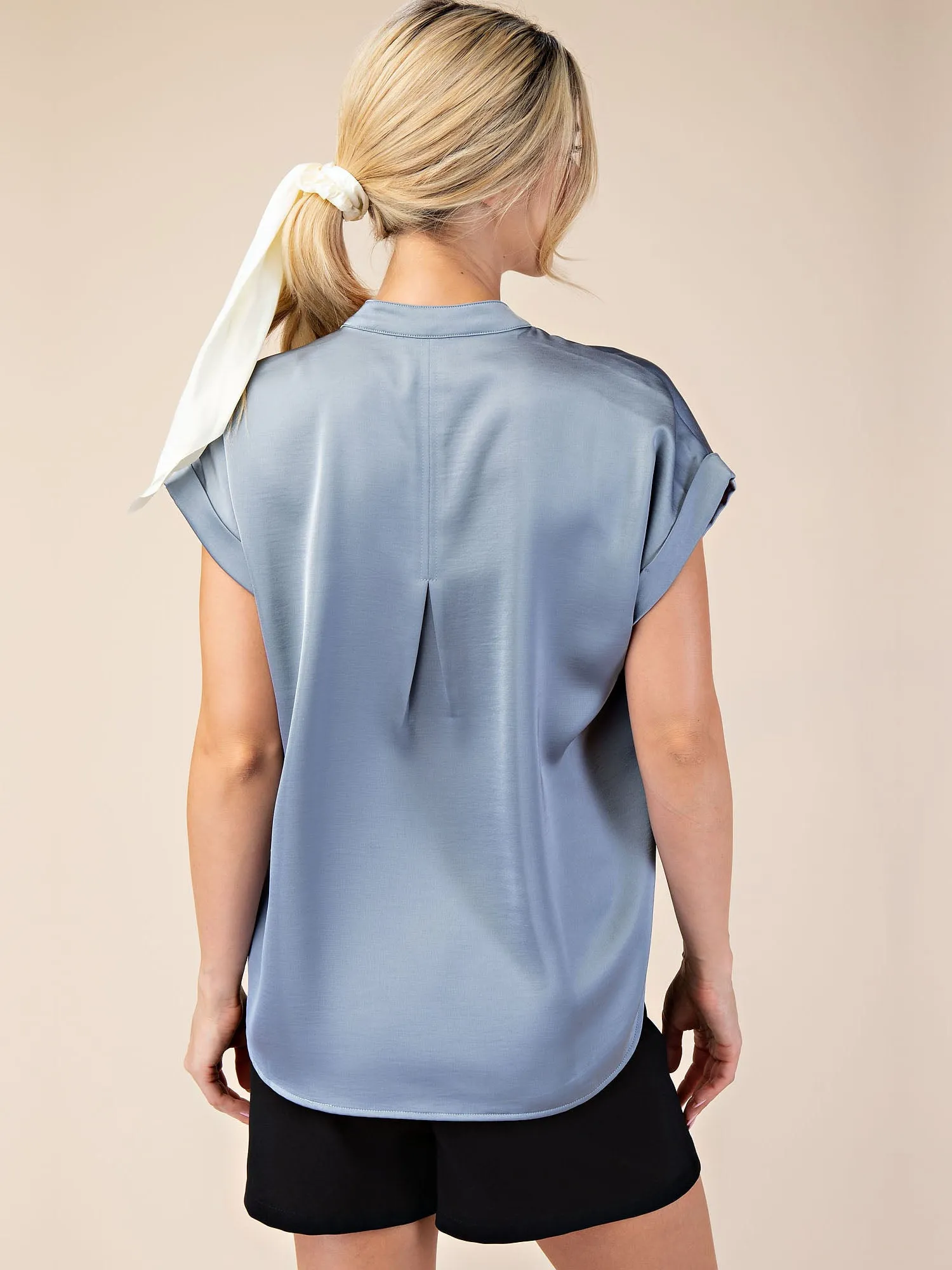 V Neck Satin Blouse