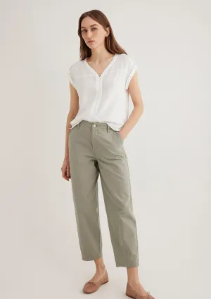 V Neck White Blouse