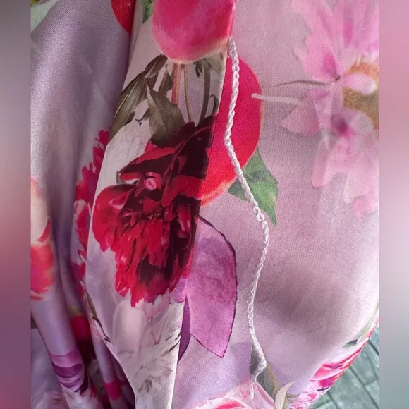 Victoria Secret Silk Floral Robe Medium Large Victoria Secret Kimono Purple Pink